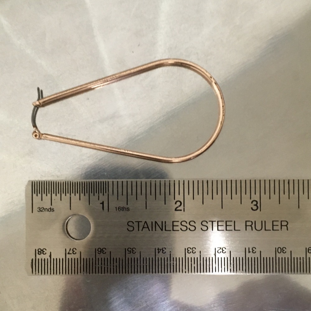 Rose Gold Rounded Drop Hoops - Picture 10 of 10